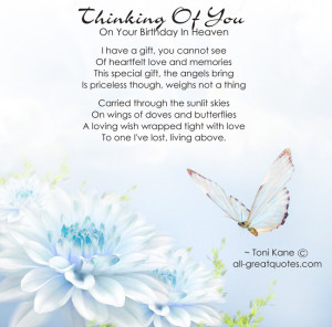 Birthdays In Heaven – Thinking Of You On Your Birthday In Heaven