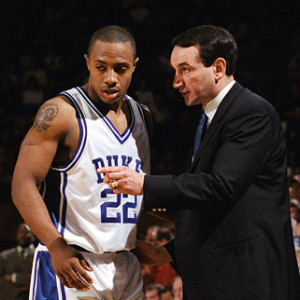 Coach K with Jay Williams