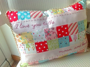Quote: I love you to the moon and back pillow....from Guess how much i ...
