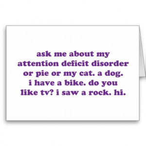 ADD ADHD Funny Quote - Purple Greeting Card