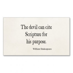 ... Cite Scripture His Purpose Shakespeare Quote Business Card Templates