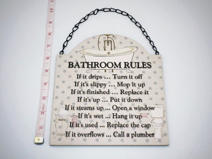 bathroom rules wall plaque frog bathroom rules wall decor frog theme ...