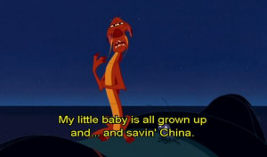 Mushu: My little baby's all grown up and… Mushu: [sniffle] … and ...