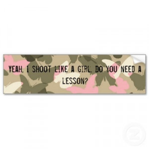Shoot Like a Girl Bumper Sticker by Random_Fandom