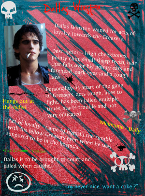 Dally Winston The Outsiders Dallas winston wanted poster