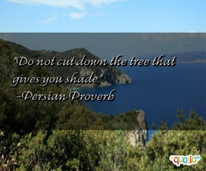 Do not cut down the tree that gives you shade .