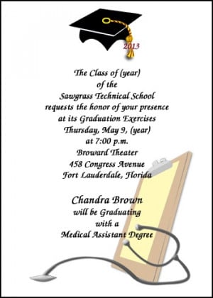 School Medical Assistant Graduation Announcement areBecoming Very ...