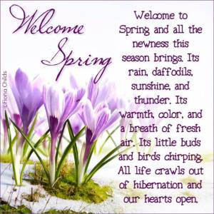 Welcome to Spring poems and all the newness this season brings.