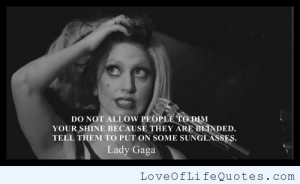 Lady Gaga Quotes About Being Yourself Lady gaga quote on ignoring