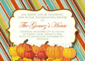 Fall Harvest Thanksgiving Dinner Invitation Printable