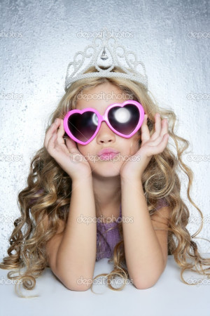 Fashion victim little princess girl portrait - Stock Image