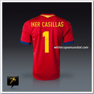 ... Replica Football Shirts Uk Adidas Iker Casillas 1 Spain Team Home 2013