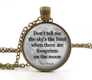Sky Quote - Paul Brandt Quote Necklace - Full Moon Pendant - Quote ...