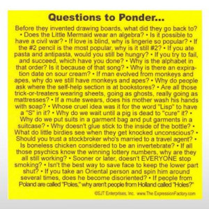funny-quotes.feedio.netthis funny magnet says questions to ponder with ...