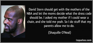 David Stern should get with the mothers of the NBA and let the moms ...