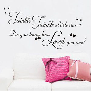 Details about Twinkle twinkle Little Star Wall Sticker Star Love Quote ...