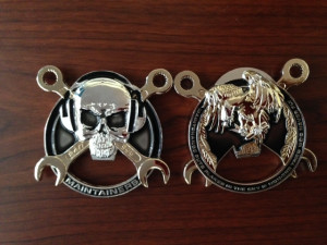 Air Force MAINTAINERS 3D skull challenge coin