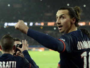 Paris Saint-Germain's Swedish forward Zlatan Ibrahimovic celebrates ...