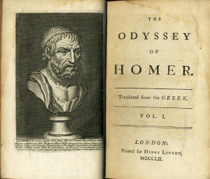... Pope's translation of The Odyssey, 1752. Title page. Public domain