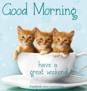 Good morning and have a great weekend quote via www.Facebook.com ...