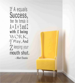 Great quote... Einstein Success Quote Wall Decals