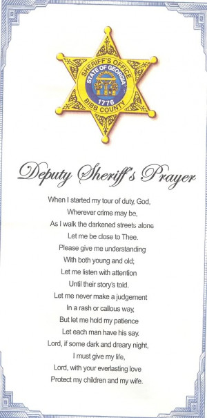 Deputy Sheriff's Prayer Picture