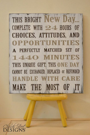 Hand Painted Wooden Sign - This Bright New Day Quote - Church Street ...