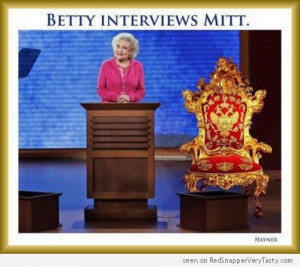 Betty White Interviews Mitt Romney’s Throne/Chair