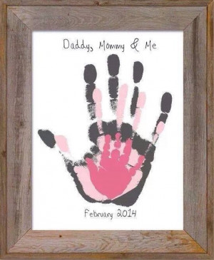 Family Hand Print Overlay Memory Piece
