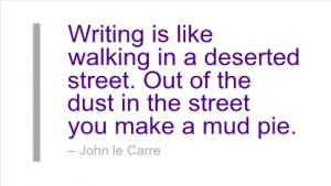 Writing is like walking in a deserted street. Out of the dust in the ...