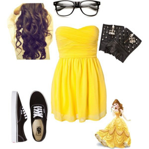 Mackenzie’s hipster Disney outfit- Belle Glasses and dress for ...