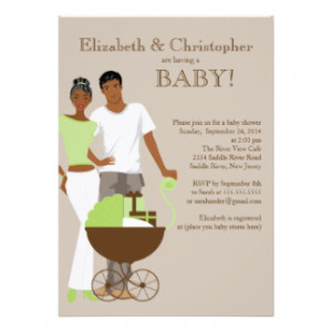 African American Couple Gender Neutral Baby Shower Personalized ...