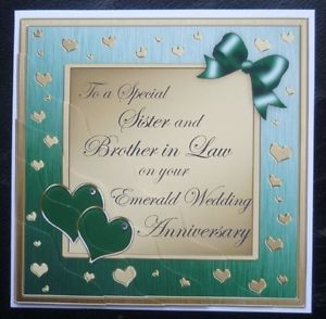 ... & Brother In Law Emerald 55th 55 Years Wedding Anniversary Card