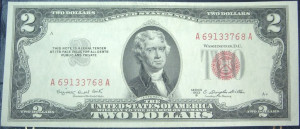 Two Dollar Bill Red Seal Image