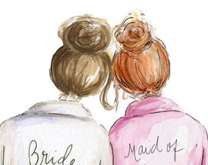 Maid of Honor Brunette Bride and RE D Head Maid of Honor, Will You Be ...