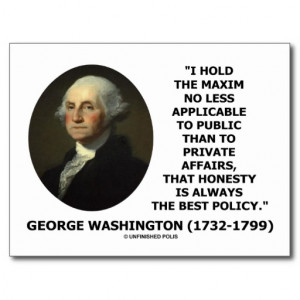George Washington Maxim Honesty Best Policy Quote Postcard