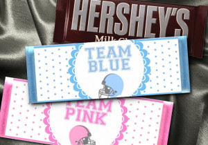 12 Football Theme Hershey Candy Bar Wrappers, Baby Gender Reveal Party ...