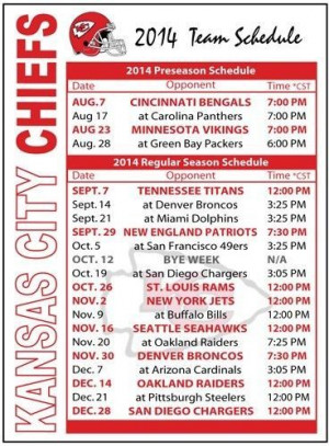 2014 Kansas City Chiefs Football Schedule Magnet #Magnet ...