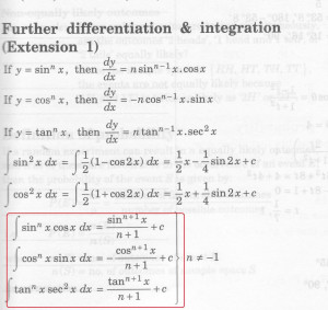 integration formulas