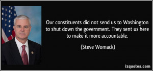 Our constituents did not send us to Washington to shut down the ...