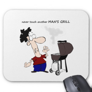 Funny Barbecue Cookout Quote Cartoon Cook Mouse Pad