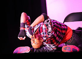Hip-hop dancer Joseph Coine performing in 2011 in Wallace Theater at ...
