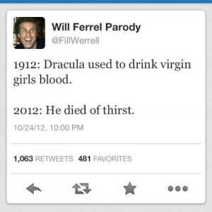 Dracula funny tweet will ferrel parody