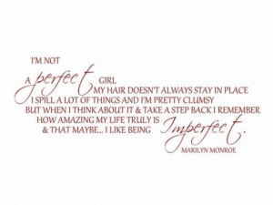 Am Not a Perfect Girl Wall Quote