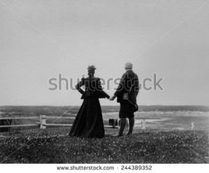Alexander Graham Bell and Mabel Hubbard Bell hold hands and look ...