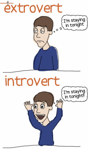 ... sums up one difference between introverts and extroverts in a nutshell