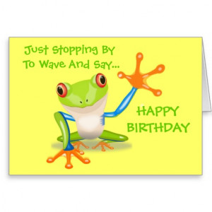 Cute Frog Funny Animal Kids Happy Birthday Card