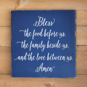 ... Love Quote Religious Wall Art Rustic Wooden Plaque Dining Room Gift
