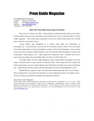 Sample Press Release Format