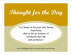 Sanskrit Quote_It is better to live your own destiny